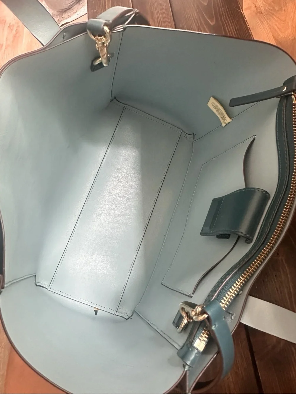 Kate Spade New York Putnam Drive Blue Leather Tote Bag Shoulder Purse Leather